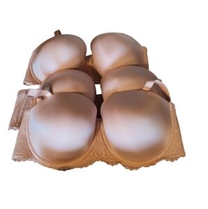 TORRID CURVE Rose Lined Underwire Comfort Bra Size 44DD x3 Preowned and New